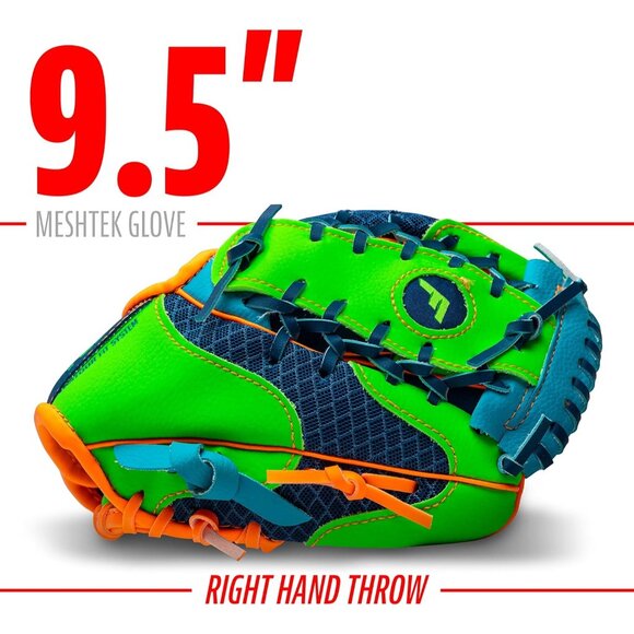 Sports Kids Baseball Glove and Foam Ball Set Youth Teeball Glove for Toddlers - Picture 3 of 7